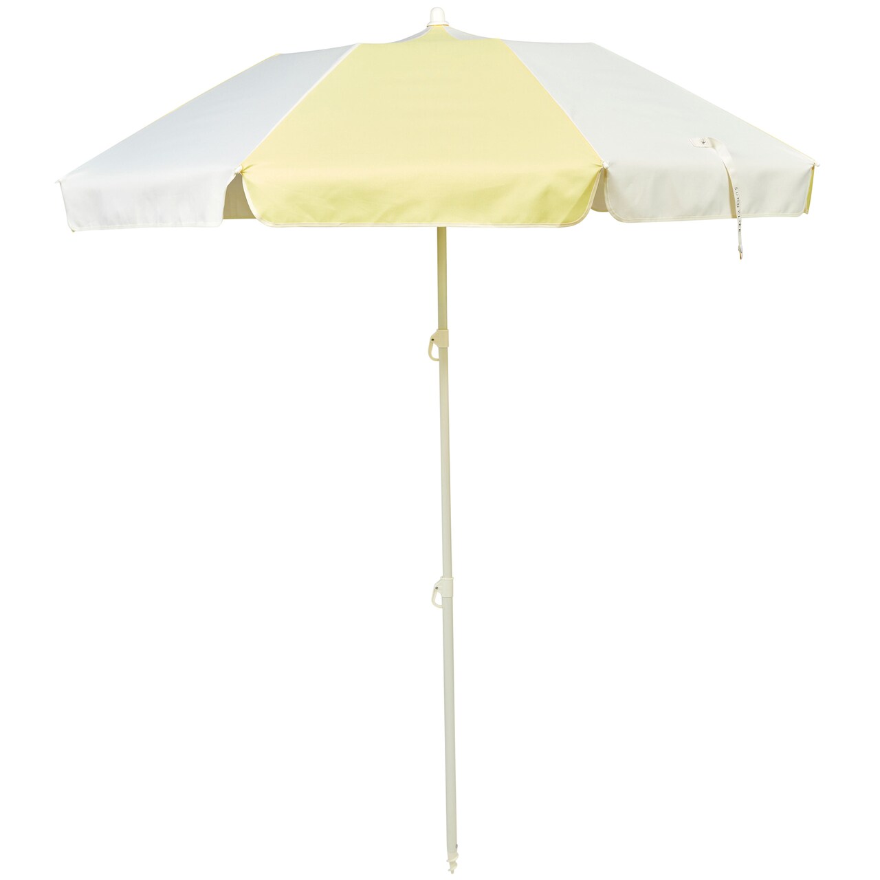 Sunnylife: Compact Beach Umbrella - La Mer Limon - Yellow, UPF50 Fabric Sun Protection, 67x67x79", Shade Cover, Steel Pole, Carry Bag, Outdoor & Sand